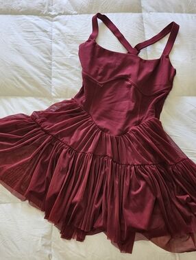 Corset Pirouette Dress - Ruby / Red / Burgundy